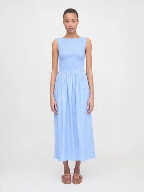 Hill House Blueberry Stripe Cosima Striped Smocked Maxi Dress
